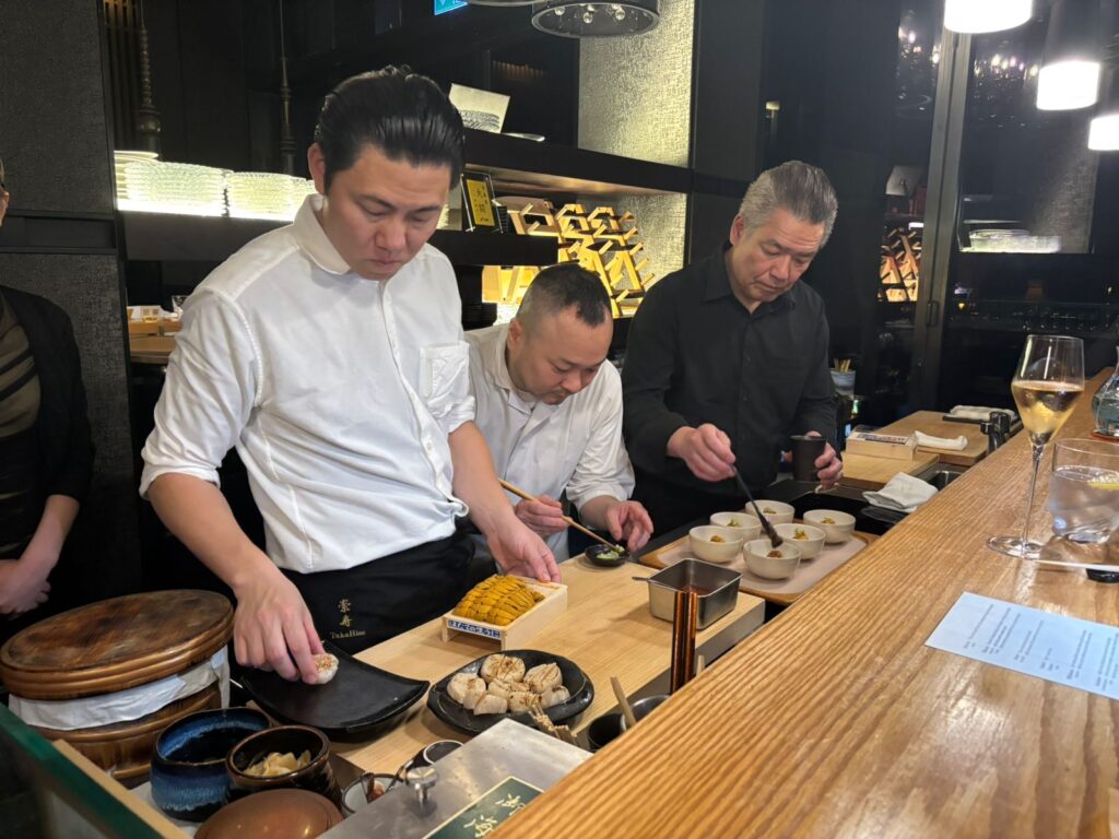 From Nov. 19 to 21, Miyamoto, Namekata, and Ueda presented an Omakase menu that fused their individual talents into a harmonious celebration of Japanese cuisine. (ANJ Photo)