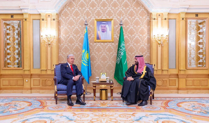 Crown Prince Mohammed bin Salman and Kassym-Jomart Tokayev, President of Kazakhstan. (SPA)