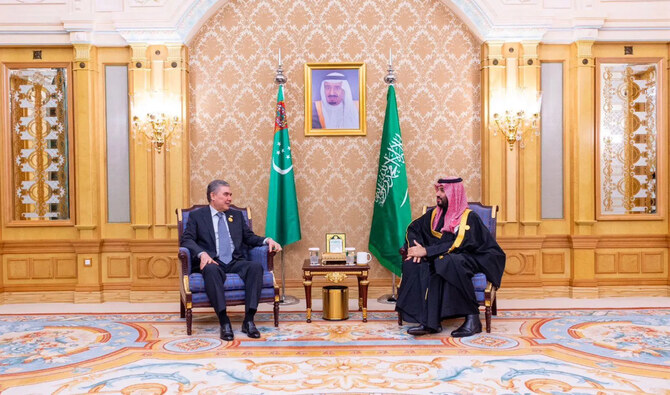 Crown Prince Mohammed bin Salman and Gurbanguly Berdimuhamedow, Chairman of the People's Council of Turkmenistan. (SPA)