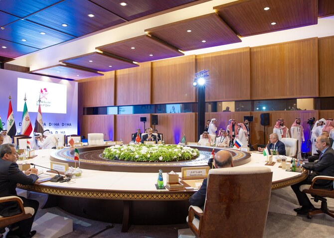 Saudi Arabia’s Minister of Foreign Affairs Prince Faisal bin Farhan took part on Saturday in a high-level meeting on Syria involving regional and international stakeholders in Qatar. (SPA)