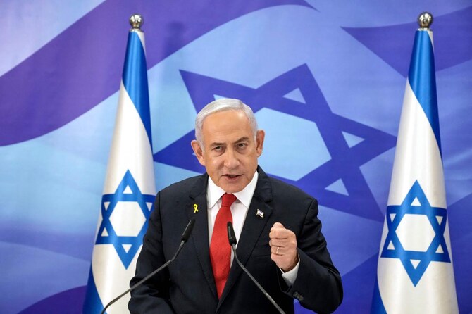 Israeli Prime Minister Benjamin Netanyahu speaks during a press conference in Jerusalem on December 9, 2024. (AFP)
