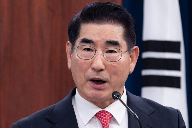 File photo of South Korean Defense Minister Kim Yong-hyun speaks during a press conference back in October 30, 2024.(AFP)