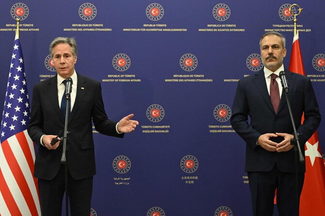 US Secretary of State Antony Blinken said Friday that he saw “encouraging signs” of progress toward a ceasefire in the war-torn Gaza Strip on a visit to Ankara. (AFP)