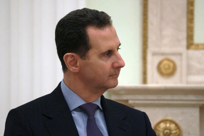 Syrian President Bashar al-Assad attends a meeting with his Russian counterpart at the Kremlin in Moscow on March 15, 2023. (File/AFP)