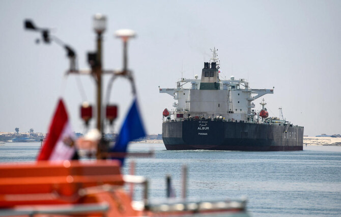 Houthi attacks have forced shipping firms to divert vessels from the Suez Canal to longer routes around Africa, disrupting global trade. (File/AFP)