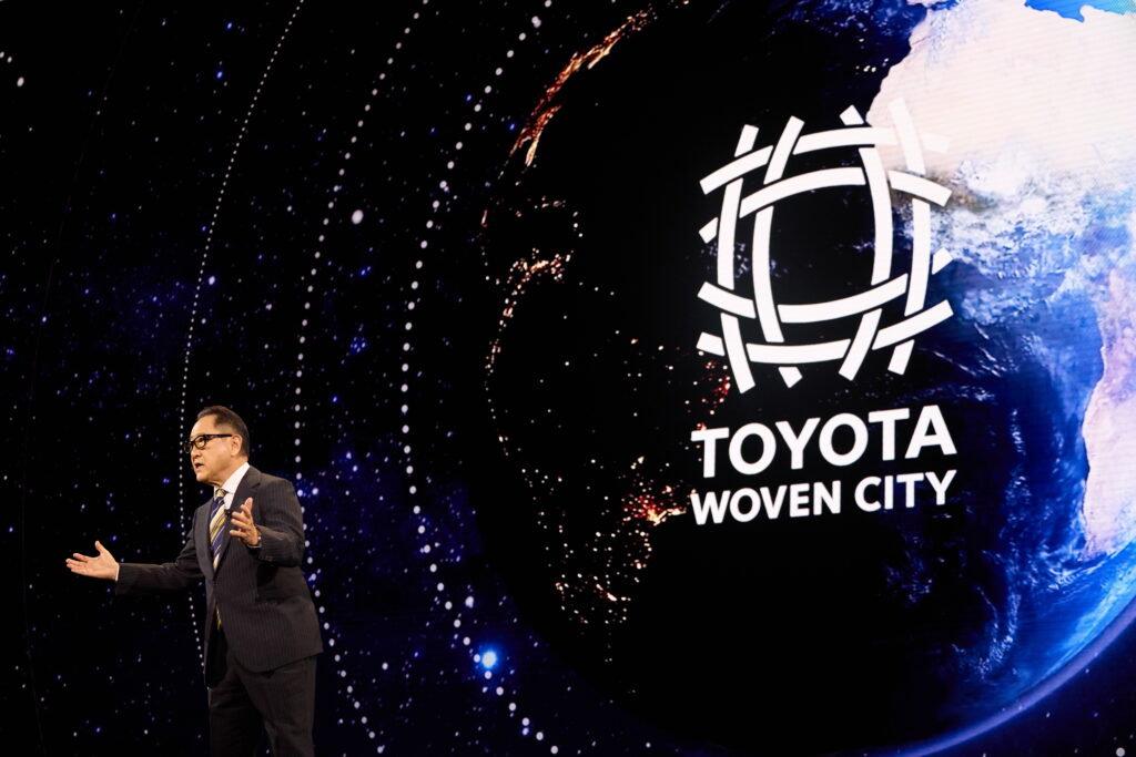 Toyota Motor Corporation Chairman Akio Toyoda speaks during the Toyota media day press conference at the 2025 Consumer Electronics Show being held at the Mandalay Bay hotel in Las Vegas, Nevada, USA, 06 January 2025. (AFP)