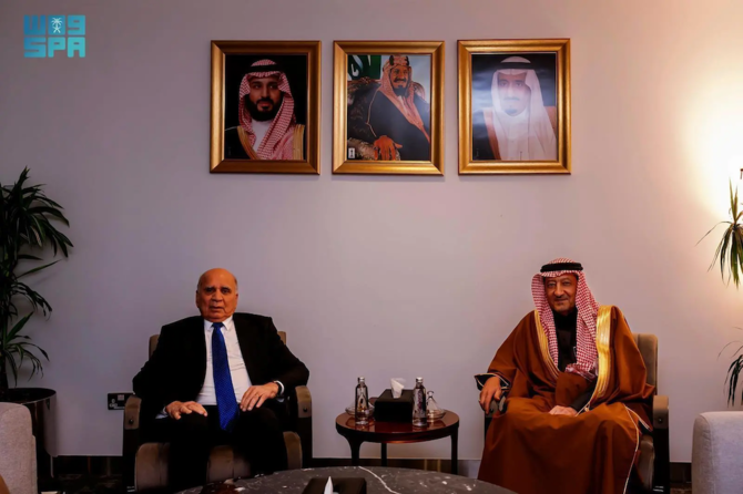 Deputy Prime Minister and Minister of Foreign Affairs of the Republic of Iraq Dr. Fuad Hussein arrived in Riyadh on Sunday. (SPA)