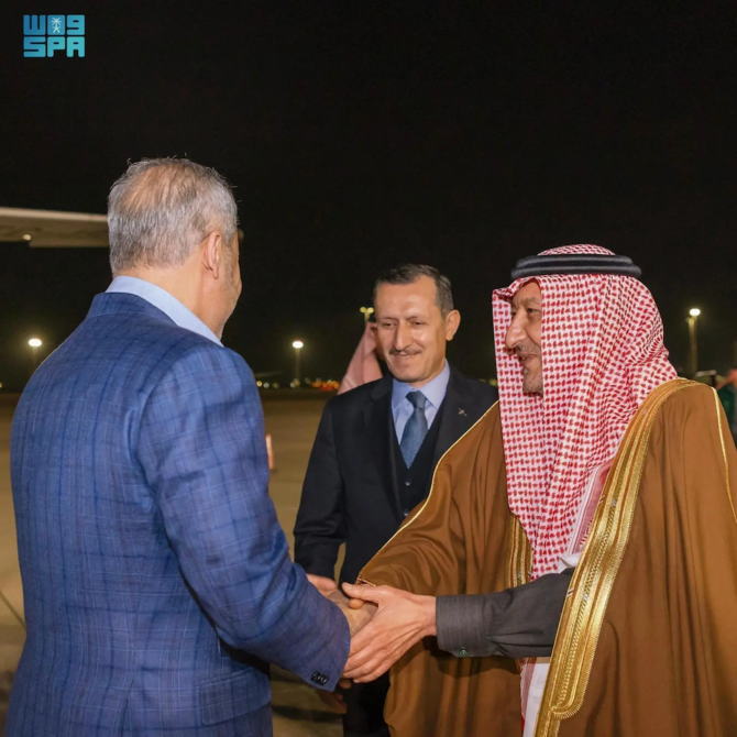 Minister of Foreign Affairs of the Republic of Türkiye Hakan Fidan arrived in Riyadh on Saturday. (SPA)