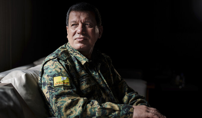 Mazloum Abdi, commander-in-chief of the Syrian Democratic Forces (SDF) in the northeastern Syrian city of Hassakeh, Sunday, Feb. 2, 2025. (AP)