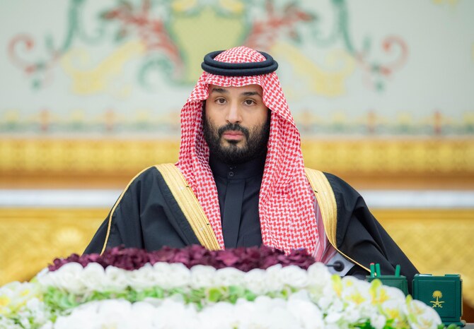 Crown Prince Mohammed bin Salman chaired the weekly Cabinet session in Riyadh on Tuesday, where key regional and international issues were discussed and agreements aimed at enhancing the Kingdom’s global partnerships were approved. (SPA)