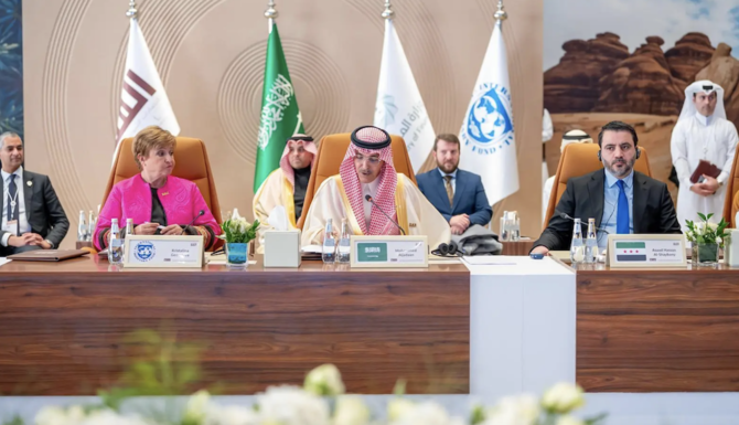 Saudi Arabia’s Finance Ministry and the International Monetary Fund co-hosted on Sunday a high-level roundtable aimed at addressing economic recovery in conflict-affected countries in the Middle East, with a particular focus on the Syrian Arab Republic. (SPA)