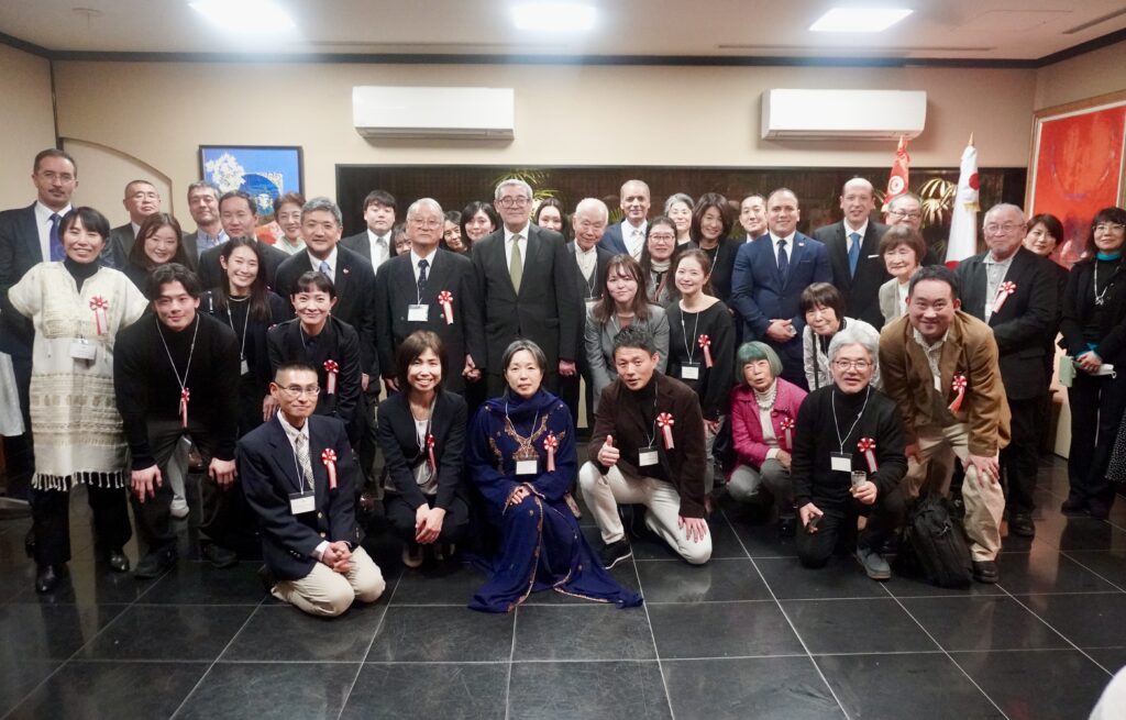 The reception brought distinguished guests, including senior officials from JICA, the Japanese Foreign Ministry, and representatives from the Japan-Tunisia Friendship Association. (Tunisian Embassy)