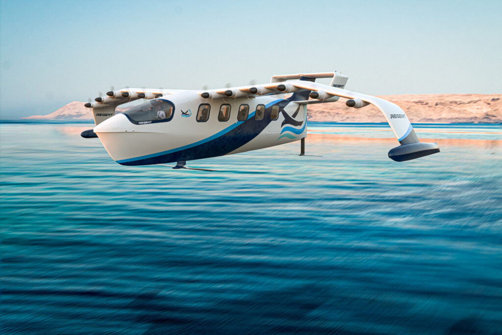 The JV will produce REGENT’s all-electric seagliders for markets across the Middle East and beyond while also offering maintenance, repair and overhaul services. (Supplied)