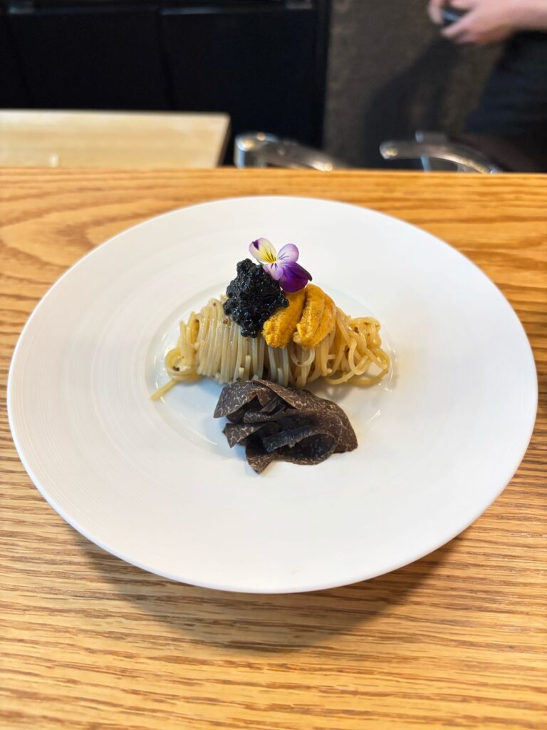 The two French chefs worked with the Japanese restaurant’s Sushi Master Takashi Namekata and Wagyu Master Hisao Ueda. (ANJ)