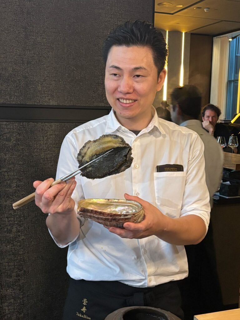 The two French chefs worked with the Japanese restaurant’s Sushi Master Takashi Namekata and Wagyu Master Hisao Ueda. (ANJ)