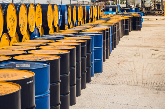 Brent futures fell 24 cents, or 0.3 percent, to $70.80 a barrel at 8:00 a.m. Saudi time. Shutterstock