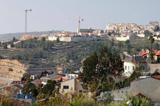 This picture shows a view of the Israeli settlement of Givat Zeev, near the Palestinian city of Ramallah in the occupied West Bank on March 11, 2025. (AFP)