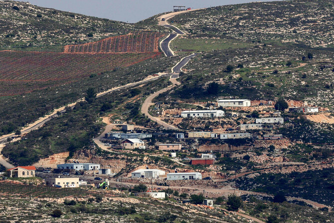 This picture taken from Nablus on March 23, 2025 shows east of the city the new expansion of the Israeli settlement of Elon Moreh in the occupied West Bank. (AFP)