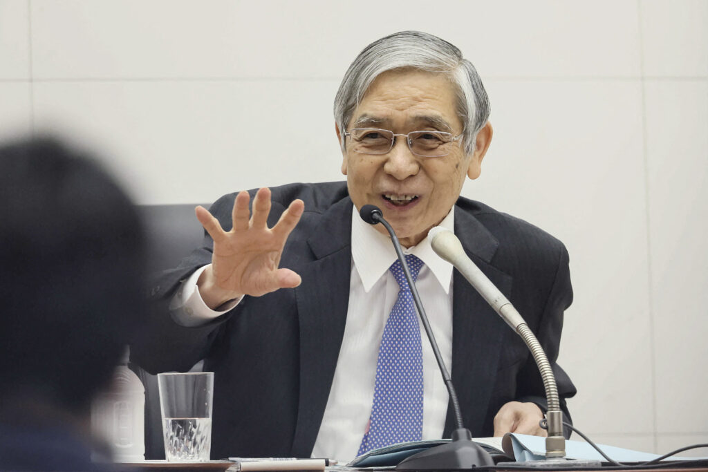 In a research paper issued in January, Kuroda said the BOJ would likely keep raising rates in the coming years as inflation appears on track to sustainably hit its 2% target. (AFP)