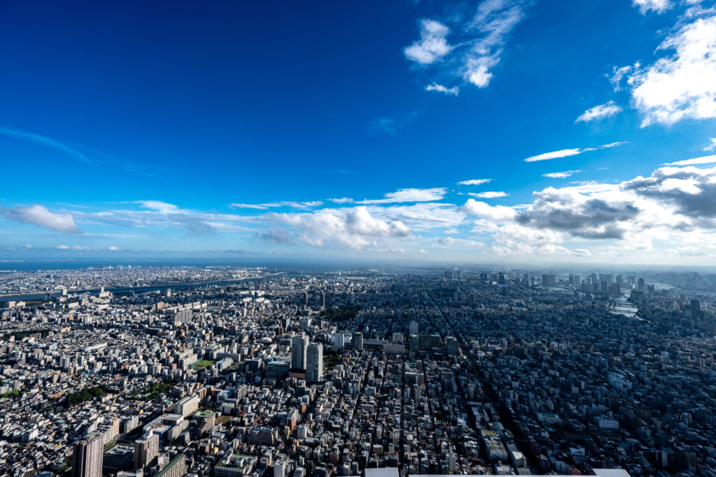 A general view of city's skyline is pictured from the tower's lightning observation research site. (AFP)
