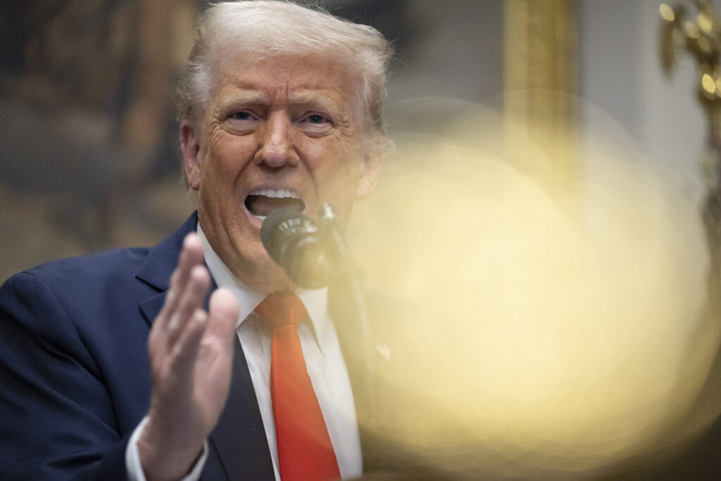 US President Donald Trump speaks in the Roosevelt Room of the White House in Washington, DC, on March 3, 2025. (AFP)