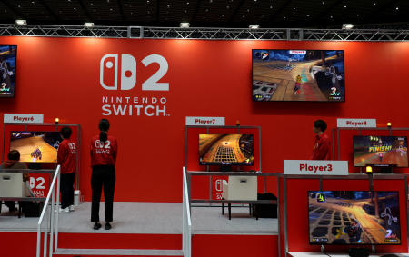 FILE PHOTO: An attendee plays with the Nintendo Switch 2 gaming device at a media event in Tokyo, Japan April 3, 2025. (Reuters)