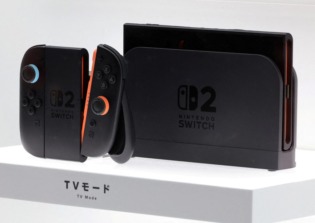 The Nintendo Switch 2 gaming device is pictured at a media event in Tokyo, Japan, April 3, 2025. (REUTERS)