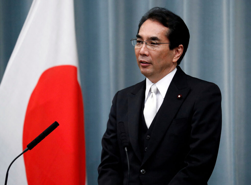 Footage aired by public broadcaster NHK showed Eto at a lectern making the comments at the event on Sunday, including how he