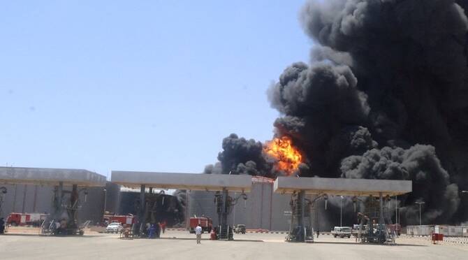 Rapid Support Forces (RSF) drone attack in Port Sudan. (Sudan Ministry Of Energy And Petroleum/Reuters)