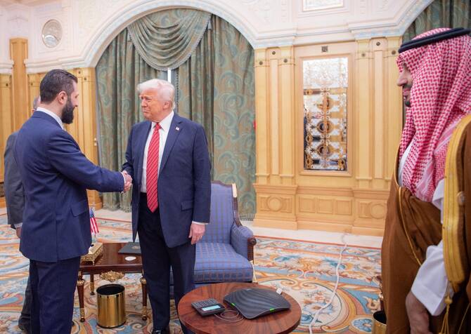 Al-Sharaa was named president of Syria in January, a month after a stunning offensive by insurgent groups led by Al-Sharaa’s Hayat Tahrir Al-Sham, or HTS, stormed Damascus and ended the 54-year rule of the Assad family. (AFP)