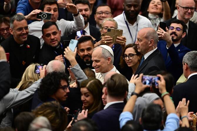 The name suggests Pope Leo XIV may seek to to engage with today’s global inequalities and the disruptive forces of technology. (AFP)