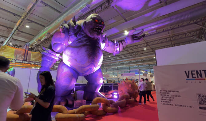 With 350 exhibitors plus talks and discussions with industry leaders from around the world, the three-day Saudi Entertainment and Amusement Expo will conclude on May 22.(AN Photo by Rahaf Jambi)