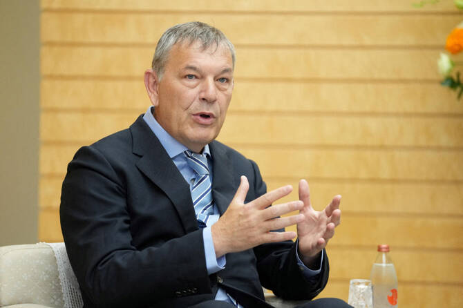 Philippe Lazzarini, the Commissioner-General of the United Nations Relief and Works Agency for Palestine Refugees in the Near East (UNRWA), in Tokyo, Japan. (Reuters)