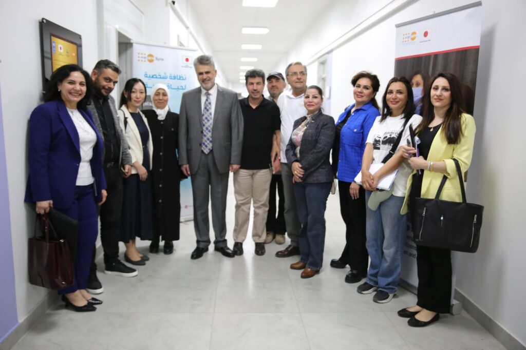 NONAKA Akiko, Deputy Head of Mission at the Japanese Embassy, toured the school and met with midwifery and nursing students. (United Nations Population Fund in Syria)
