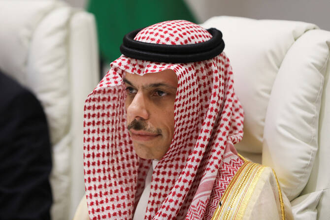 Saudi Arabia's Foreign Minister Prince Faisal bin Farhan Al Saud, attends the Ministerial Committee Assigned by the Joint Extraordinary Arab-Islamic Summit on Gaza as they meet in Amman, Jordan, June 1, 2025. (Reuters)