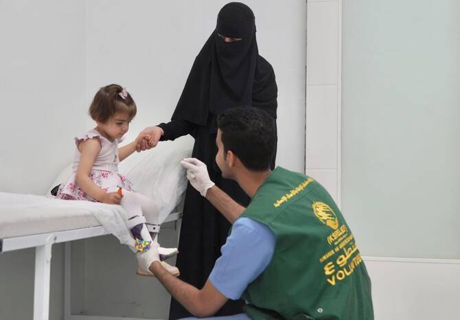 Supported by KSrelief, the Prosthetics Center in Hatay, Turkiye, provides services to beneficiaries with limb loss. (SPA)