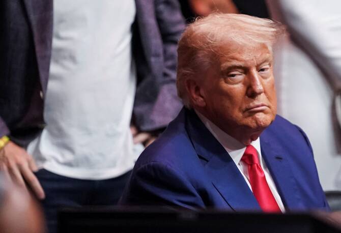 American President Donald Trump attends the Ultimate Fighting Championship in New Jersey, US. (Reuters)