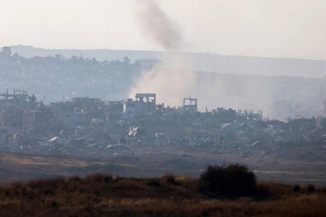 Gaza’s civil defense agency said Israeli attacks on June 8 killed at least 10 people including two girls in the Palestinian territory, as the war entered its 21st month. (AFP)