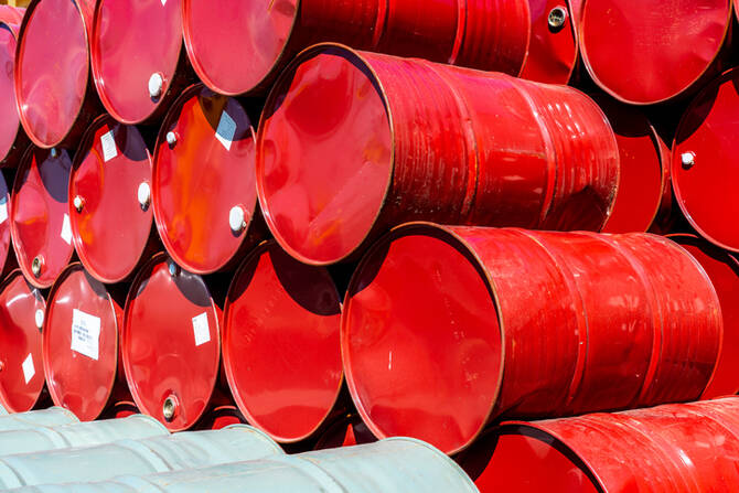 Brent crude futures declined 15 cents, or 0.2 percent, to trade at $66.72 a barrel at 9:44 a.m. Saudi time. Shutterstock