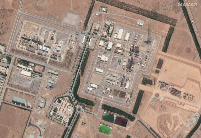 This satellite image dated June 14, 2025 shows the Arak nuclear facility in Iran. (Maxar Technologies/Handout via REUTERS)