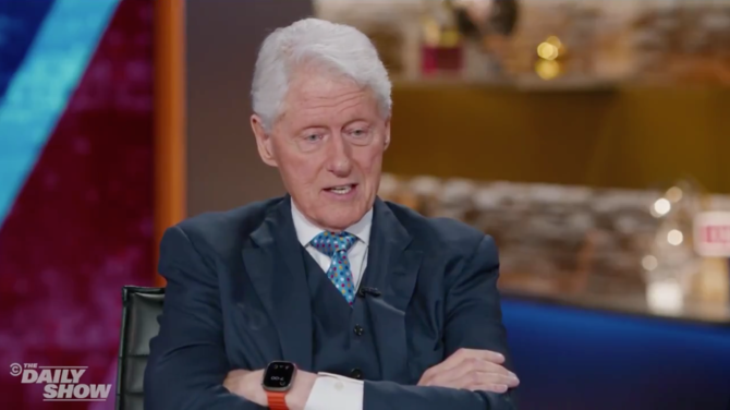 Former president Bill Clinton said during an appearance on “The Daily Show” he does not think either Netanyahu or Trump want to trigger a full-scale regional disaster. (Screengrab)