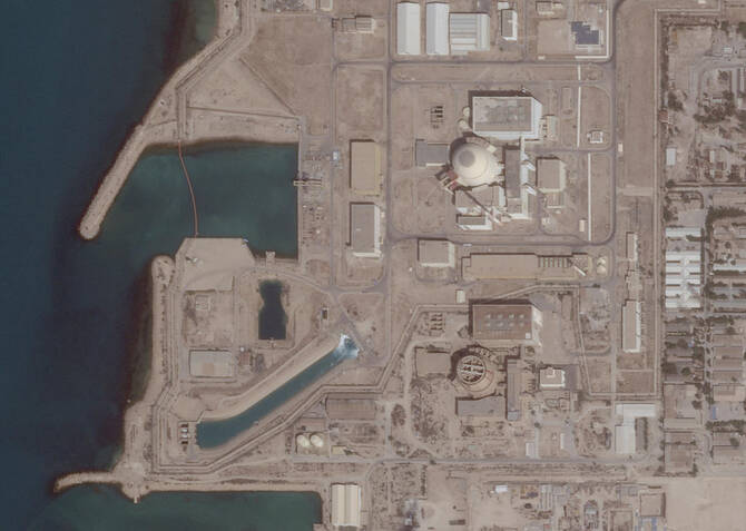 Satellite image shows the Bushehr Nuclear Power Plant, in Bushehr Province, Iran, May 26, 2025. (2025 Planet Labs PBC/Handout via Reuters)