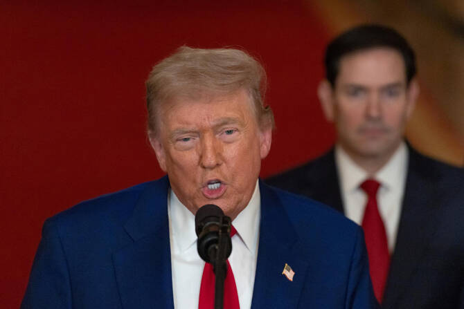 President Donald Trump delivers an address to the nation at the White House in Washington, D.C. on June 21, 2025, following US strikes on Iran’s nuclear facilities. (Reuters)