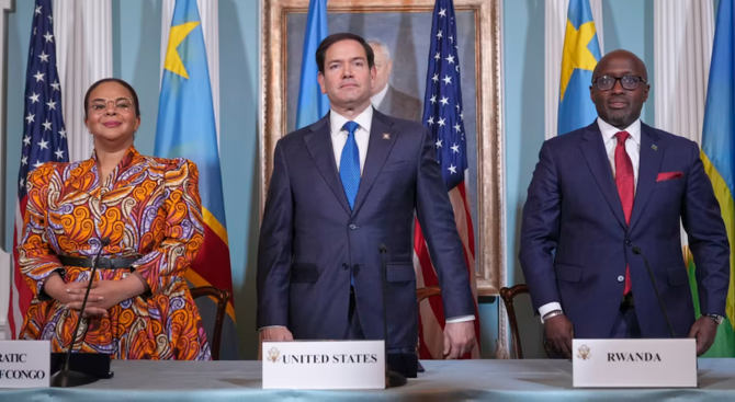 Saudi Arabia has welcomed the signing of a peace agreement between Rwanda and the Democratic Republic of the Congo, in a deal facilitated by the United States with support from Qatar. (AP)