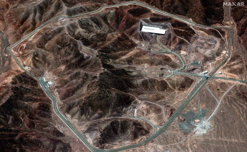 This handout satellite image provided by Maxar Technologies shows the Fordow Fuel Enrichment Plant in central Iran on June 14, 2025. Launched early on June 13, 2025, Israel's operation has targeted Iran's air defences and hit key nuclear and military sites, killing dozens of people including top army commanders and atomic scientists, according to Tehran.(AFP)