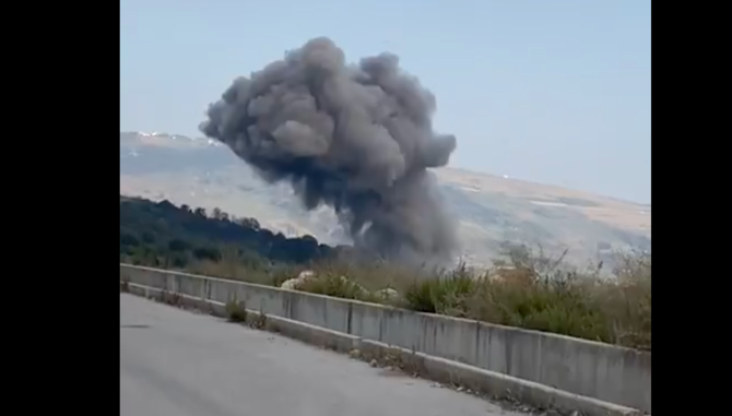 Israel launched airstrikes on alleged Hezbollah weapons caches and tunnels in southern Lebanon on Monday, soon after it had struck targets within Iran. (Screenshot/X)