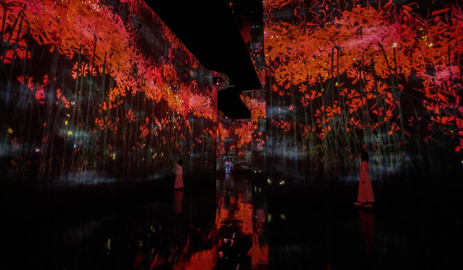 The interactive artworks at TeamLab Borderless respond to movement and evolve with time, ensuring no two visits are the same. (Supplied)