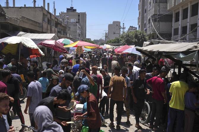 In 2024, inflation in Gaza surged by 230 percent, according to the World Bank. (AP)