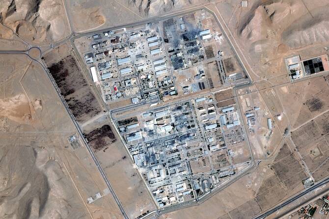 Above, a satellite photo dated June 23, 2025 shows the Isfahan nuclear enrichment facility in central Iran after US strikes. (Planet Labs PBC/AFP)