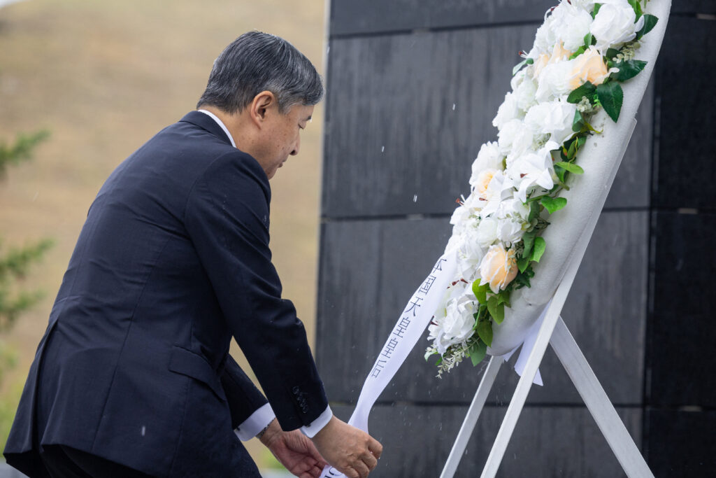 Emperor Naruhito and his wife, Empress Masako, are on an eight-day state visit to mark the 80th anniversary of the end of the war, during which Japan waged conflict across East Asia. (AFP)